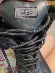 UGG 1098890K BUTTE II Waterproof Leather Boots KIDS SIZE 4 Black
