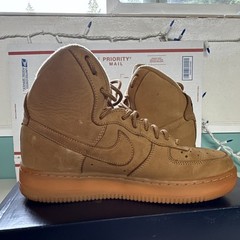 Nike Air Force 1 High Top Leather Sneaker Brown Kids 6.5Y EU 39