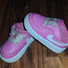 Nike Force 1 Low Toddler 7C Pink Leather Sneakers – EasyOn Strap Style