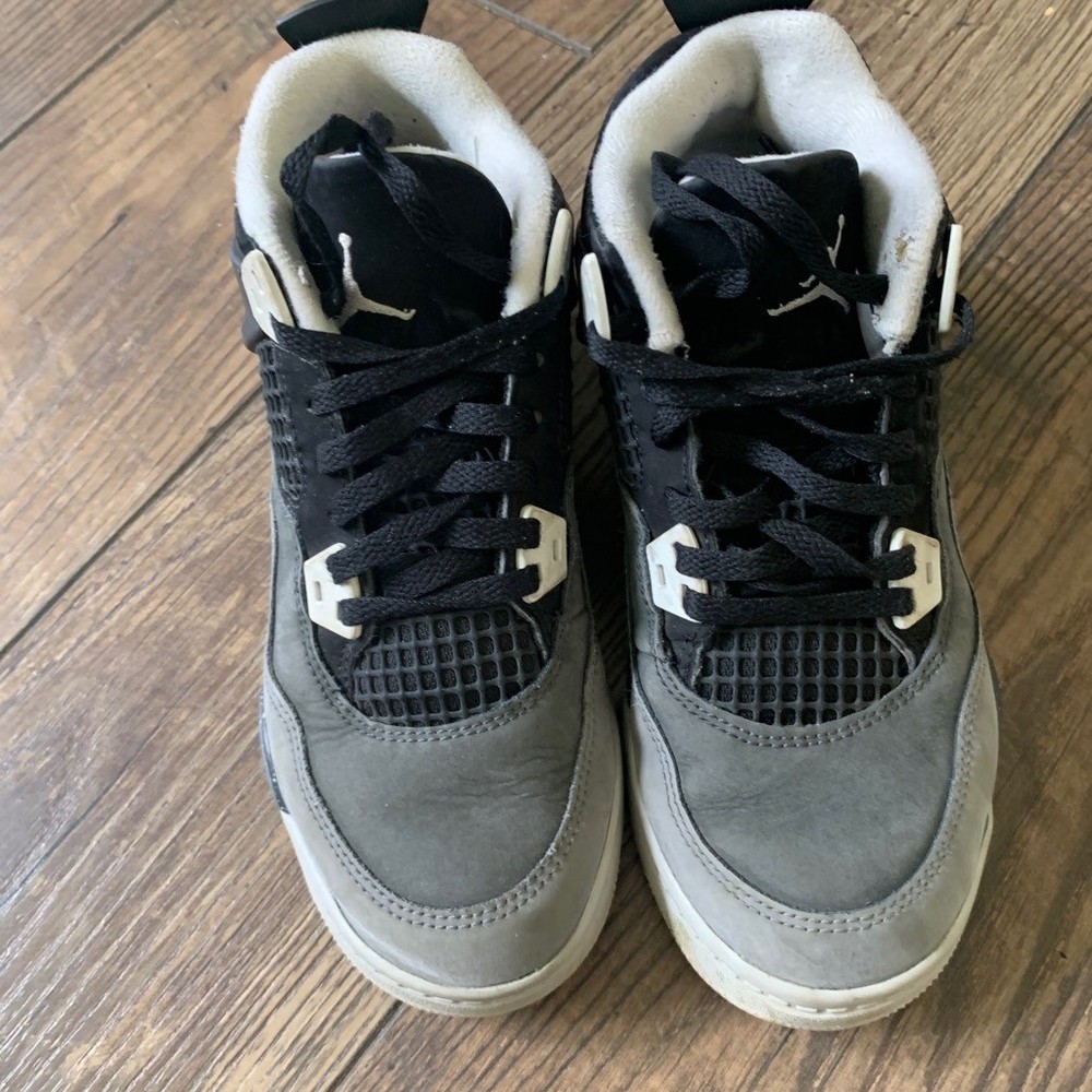 Jordan 4 Retro SE Wet Cement 3Y Grey Black Speckle Streetwear Kids Sneakers