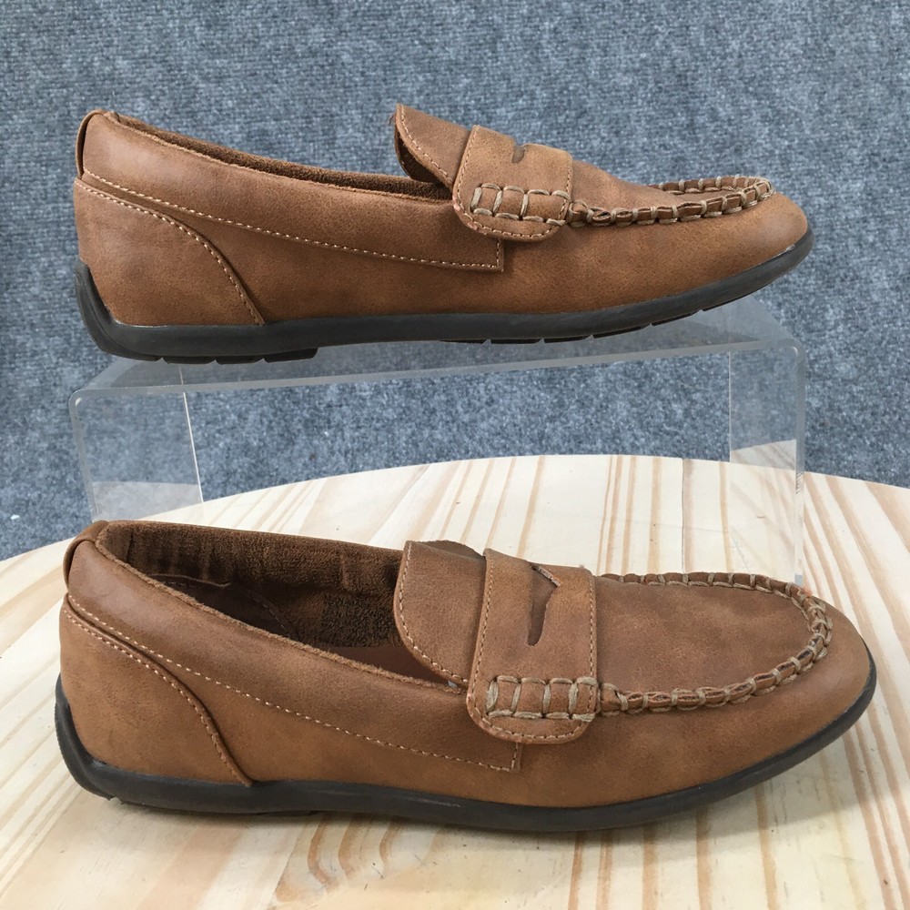 Steve Madden Shoes Youth 2 Jared Loafers Brown Faux Leather Slip On Casual Flats