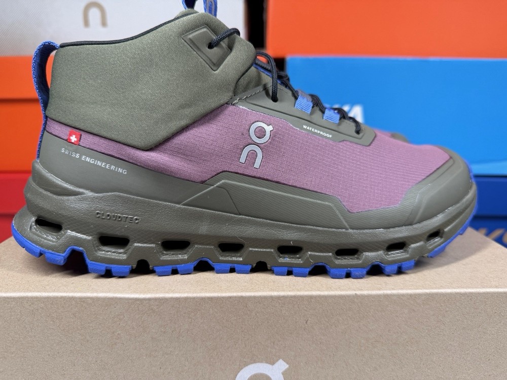 On Cloud Cloudhero Mid Waterproof Youth Size US 4.5 Cherry/Olive New #305