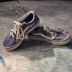 Vans Old Skool Blue Checkerboard Canvas Sneakers Youth Unisex Size 1