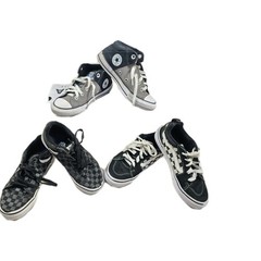 3 pairsConverse All Star Axel Mid Black Gray VansB/W Unisex Kids Shoe B/sz 1