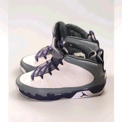Jordan Air Jordan 9 Retro White Gray Purple High Top Athletic Kids 3Y Leather