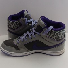 Nike Dunk Mid Top Unisex Kids Sneakers Gray/Purple/Black US 8.5