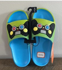Wonder Nation Slides Sandals Video Game Controller Shoes Unisex Youth Size 4-5