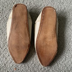 Kids Childrens babouche Leather slippers moroccan Traditional Beige Size 26