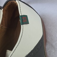School Issue Youth Upper Class Saddle Oxfords Blk/WHT Leather US 8 1/2 W