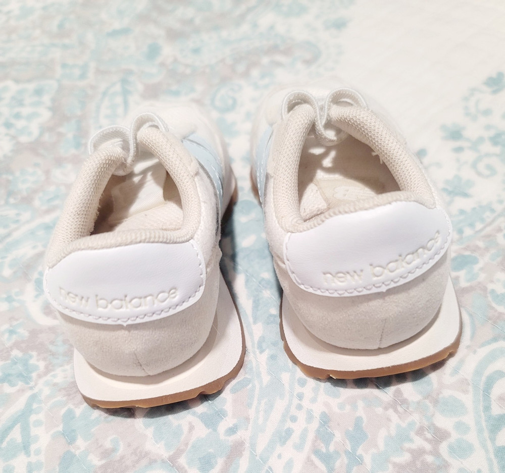 New Balance 237 White Light Blue Brown Mesh Low Top Sneakers Kids US 7 EU 23.5