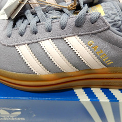 New! Authentic Adidas Kids GAZELLE BOLD J- Size 5-Violet Suede/Pink Stripes/Gum