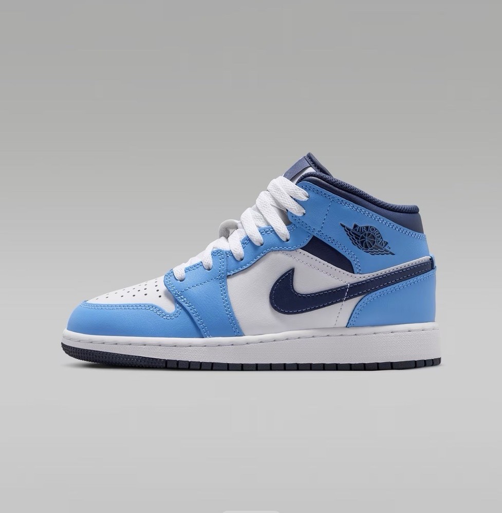 Air Jordan 1 Mid GS University Blue/White – Midnight Navy Size 6y