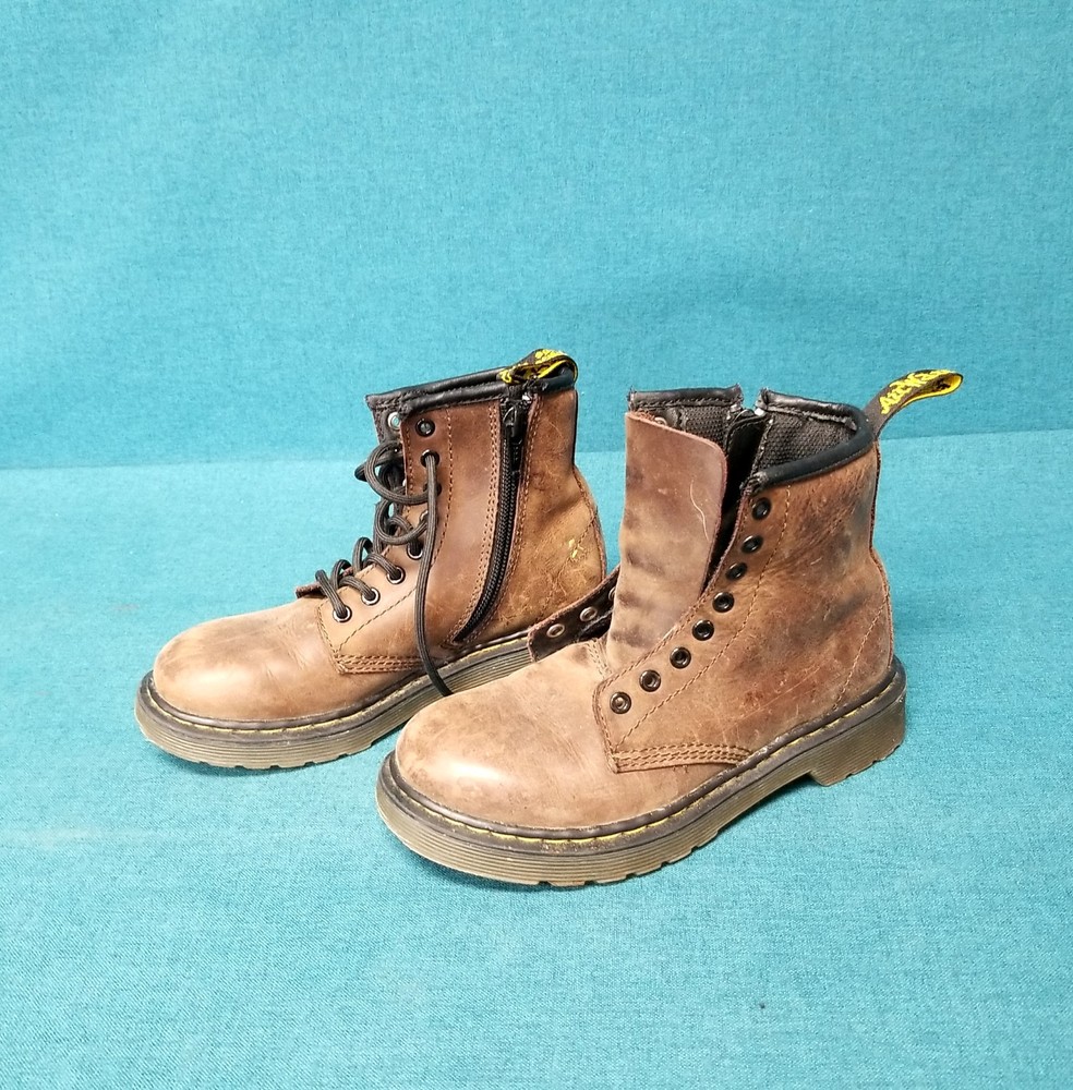 Doc Martens „Delaney“ Brown Boots Lace-Up w/ Side Zip Size 13 YOUTH