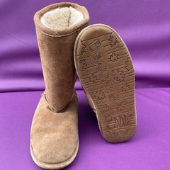 Bearpaw Emma Tall Youth Suede Boots Hickory Brown Coizy Size 3 Y-EMMA TALL