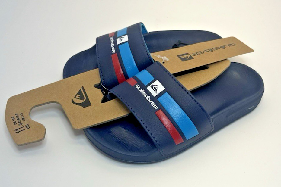 Quicksilver Kids Size 11 Hydrosquish Technology Blue Slides w/Logo