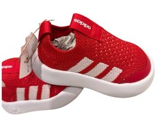 Bubble Comfy Adidas Toddler 5K Red & White Slip On Sneakers Shoes New With Box