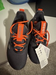 Adidas Kaptir 3.0 Kids Sneakers Size 12.5K Black Orange Shoes New with Box