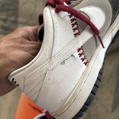 Nike Dunk Low Premium 318299-111 White Gray Youth Size 4.5Y Read Description