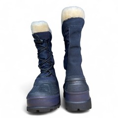 Kids Ugg Bobbey Leather Water-resistant Wool Lined Winter Boots , Blue