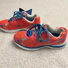BRAND NEW!! CHAMPION Kids Sneakers. Orange/Blue. Sz 4. Memory Foam. See photos