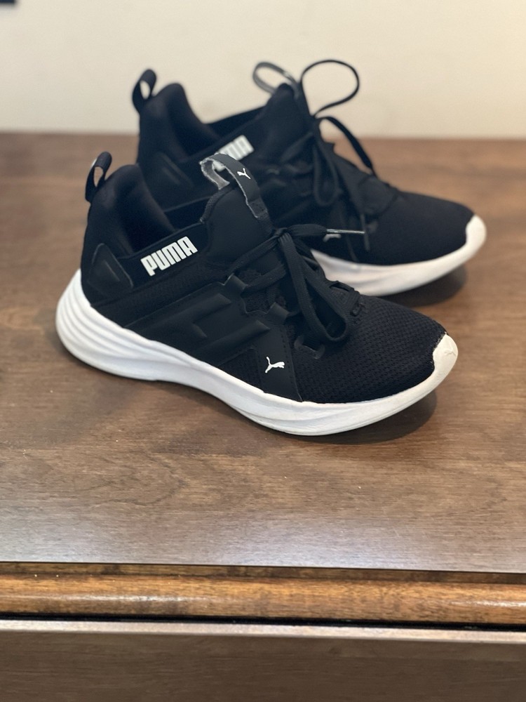 Size 1Y PUMA – Juniors Contempt Demi Running Fitness Sneakers Black/White 193470