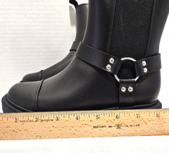 Art Class Kid’s Size 2 Black Boots w/Silver Buckle Inside Zip Stretch Panel