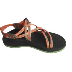Chaco ZX/1 Sport Sandals Kid Size 4 Orange Teal Strappy Hiking Water Outdoors