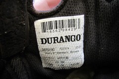 Durango Little Youth Size 3 M Dark Brown Leather Buckaroo Cowboy Western Boots