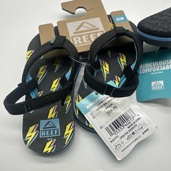 REEF Sandals Flip Flops Elastic Back Boys/Kids Lightning Bolt Flops