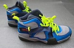 Nike Air Raid Mid Light Magnet Grey Blue Basketball Shoes GS Sz 6