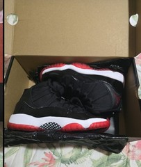 Jordan Air Jordan 11 Retro GS Black Red White Sneaker 5Y Unisex Kids 378038-061