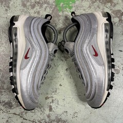 Nike Air Max 97 QS (Gs) Metallic Silver-Red-White-Black Size 7Y 918890-001