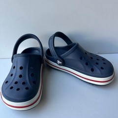 Crocs Kids Crocband Clogs Navy Blue Red White Slip On Shoes US C9 Toddler 9