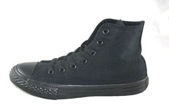 CONVERSE CHUCK TAYLOR ALL STAR 3S121 BLACK MONO CANVAS CASUAL SHOE LITTLE KIDS