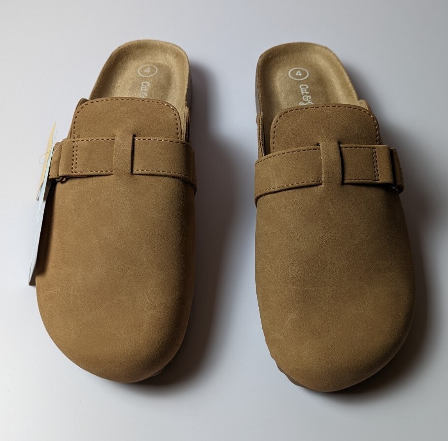Kids Childrens Size 4 Cat & Jack Slip On Mule BRAND NEW Camel Color NWT