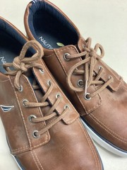 Nautica Shoes Kids Size 5 Brown Berrian Youth Lace Up Boat Sneaker Casual
