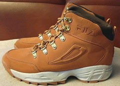 FILA BOOTS TAN NUBUCK LEATHER BOOTS YOUTH SIZE 7 #3HM00568-203
