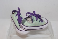 Converse All Star Ox Double Tongue Sneakers Green/Purple Size 5 kids/Toddlers