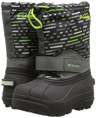 COLUMBIA Youth POWDERBUG Forty Print Winter Boots – Grill, Nuclear Sz 1,2,3,4,5