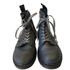 Dr. Martens Pascal-J Blue Leather Lace-Up Boots US 1 EU 32 Youth Kids