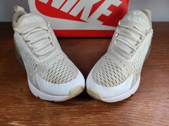 Nike Air Max 270 White Metallic Silver 943345-103 Womens Size 7.5 Youth Size 6Y