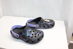 Toddler Crocs Classic Clogs Shoes Black and Purple Stars Dock charm Size C13