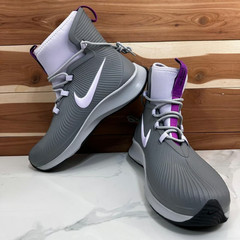 NEW- Nike Binzie Waterproof Rain Boot Sneakers Gray/Purple size Youth 5Y