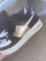 Nike – Air Force 1 BG Black/Metallic Silver/White Unisex Kid’s Sneakers Size 7y