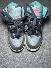 Nike Dunk Mid Top Leather Lace-Up Colorblock Gray Kids 11c Basketball Sneakers