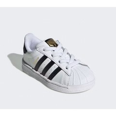 Adidas Kids Leather Superstar Sneakers Shoes Athletic White and Black Size 8.5