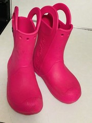 Crocs Kids Pink Handle it Rain Boots US Toddler’s Size J2 SlipOns