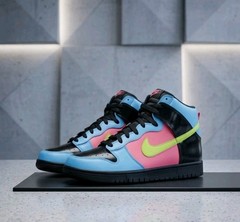 NIKE DUNK HIGH GS 2007 SIZE 7Y BLACK BLUE PINK SNEAKERS SHOES YOUTH 308319-033