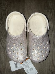 Kids classic glitter clog crocs. Size J3