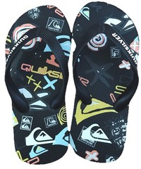 Quiksilver Graphic Thong Rubber Slippers Flip Flops Kids Size 11/12